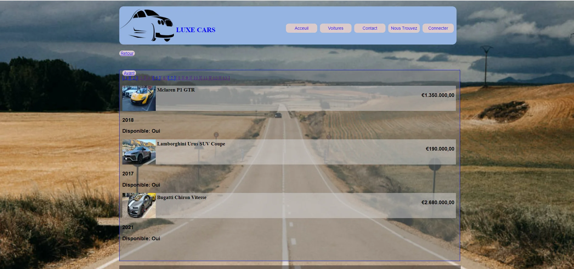 site_cars site prova
